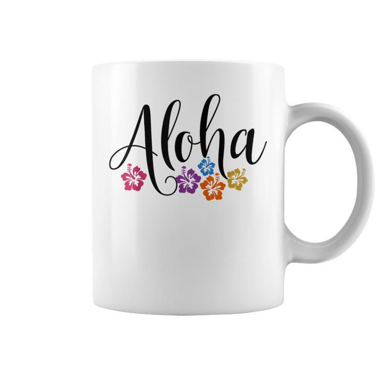 Aloha Hawaiian Hibiscus Flower Surfer Maui Kauai Hawaii  Coffee Mug