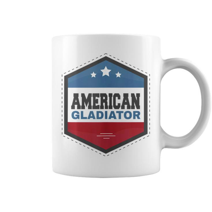 American Gladiator Usa Flag Gym Sports Quote Humor Coffee Mug