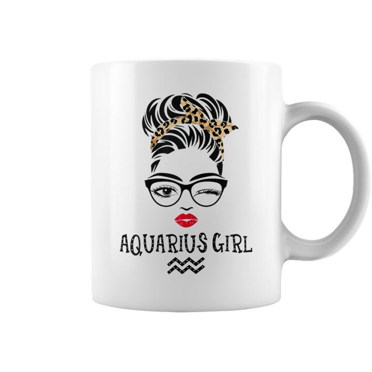 Aquarius Girl Wink Eye Woman Face Wink Eyes Lady Birthday Coffee Mug