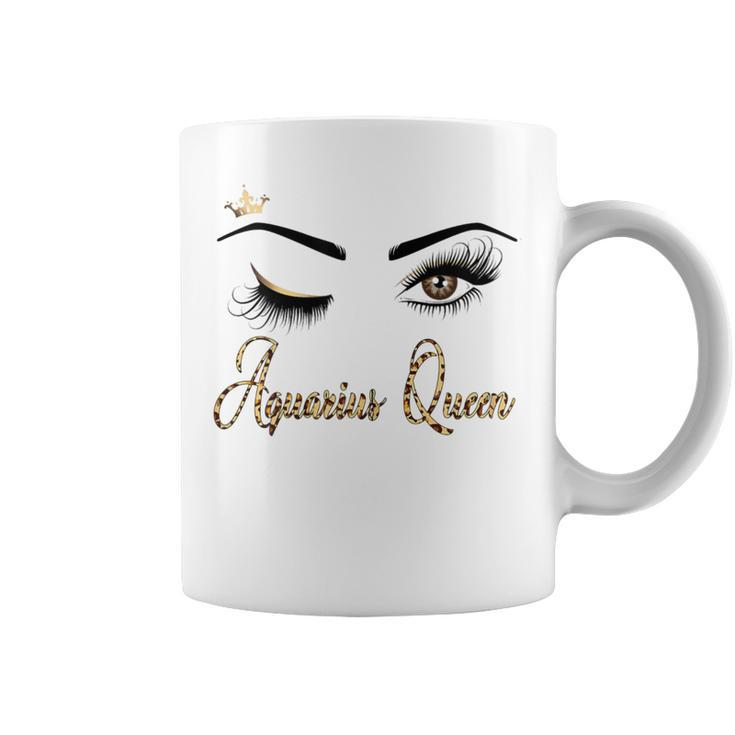 Aquarius Zodiac Birthday Leopard Print For Girls Women Coffee Mug