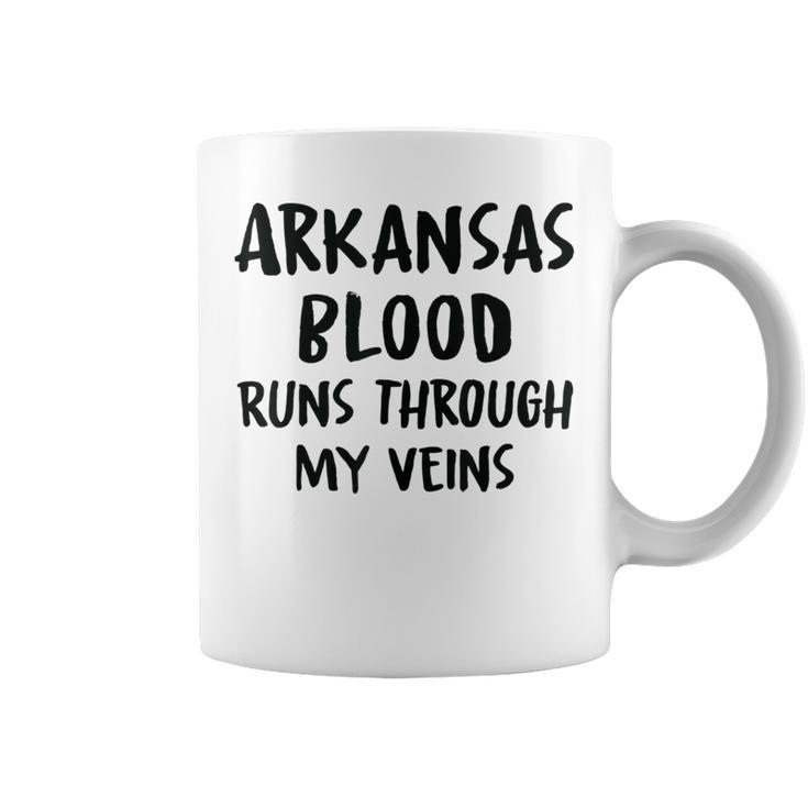 Arkansas Blood Runs Through My Veins Novelty Sarcastic Word Coffee Mug