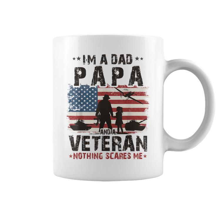 Army Veterans Im A Dad Papa And Veteran Fathers Day Men  Coffee Mug