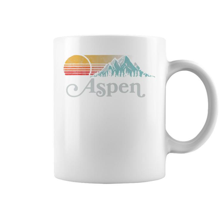 Aspen Colorado Vintage Mountain Sunset Eighties Retro Coffee Mug