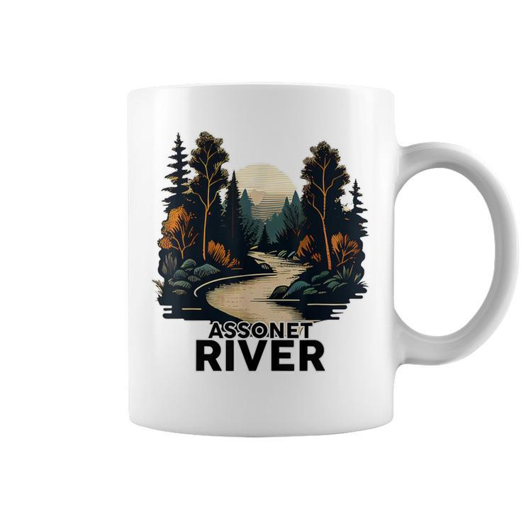 Assonet River Retro Minimalist River Assonet Coffee Mug