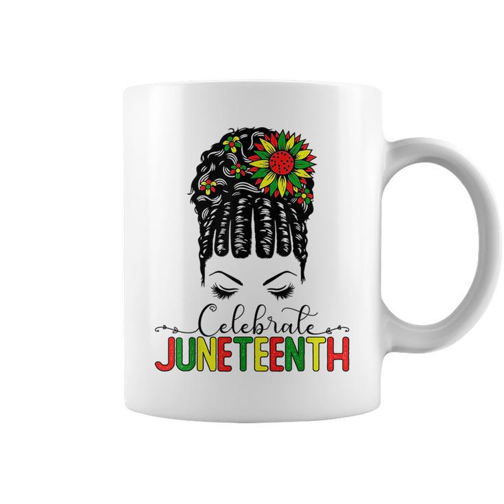 Awesome Messy Bun Junenth Celebrate 1865 June 19Th  Coffee Mug