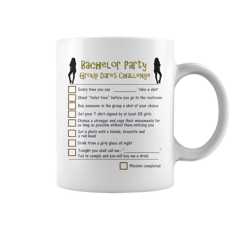 Bachelor Party Checklist Group Dares Challenge Stag Do Game Coffee Mug
