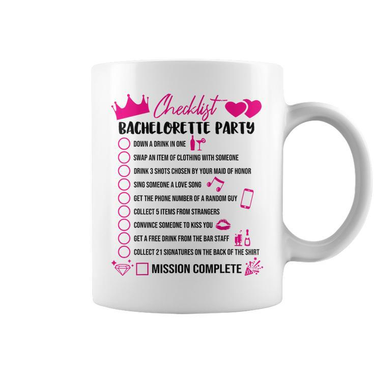 Bachelorette Party Checklist Game Girls Night Out Bride Fun Coffee Mug