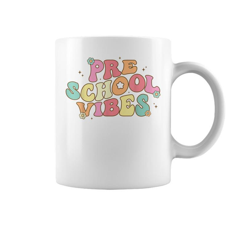 Back To School Preschool Vibes Retro Teacher Preschool Kids  Coffee Mug