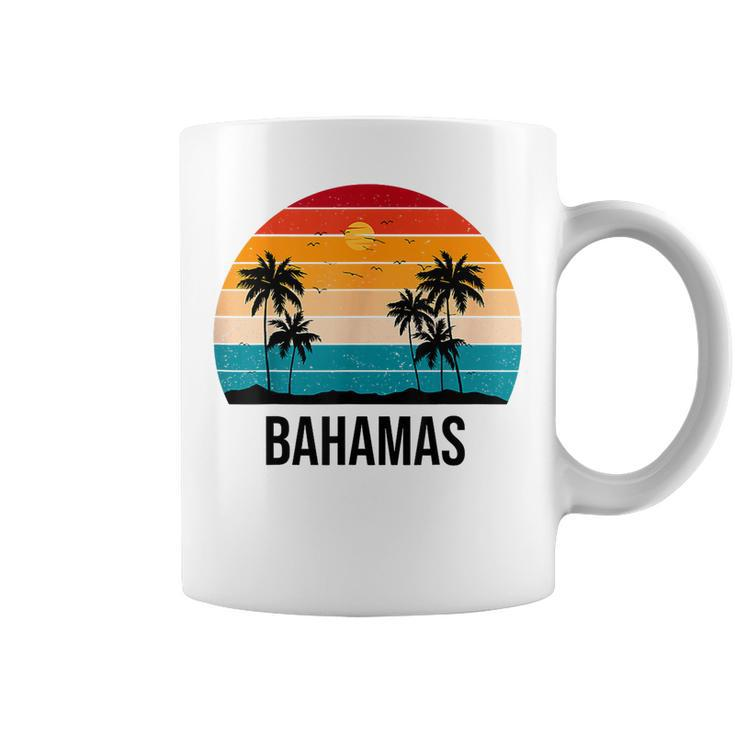 Bahamas Sunset Vintage Souvenir Palm Tree Beach Sun  Coffee Mug