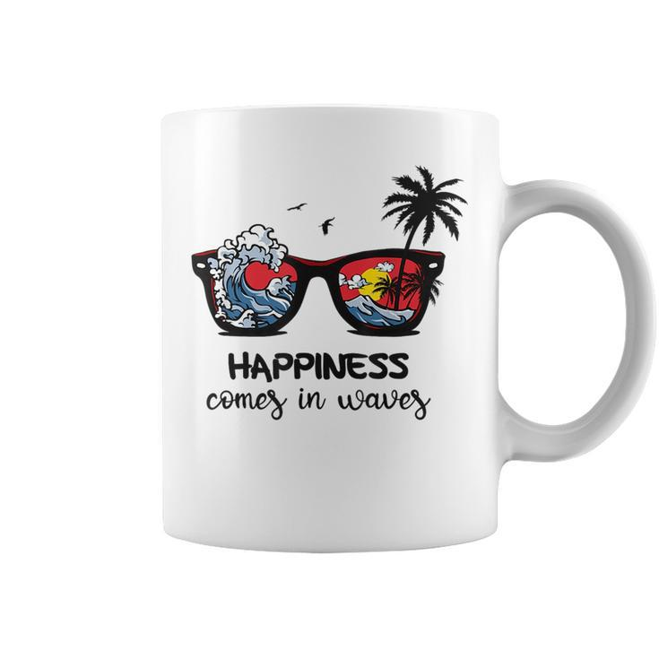Beach  Happines Comes In Waves Surfing Lover Sunglasses  Coffee Mug