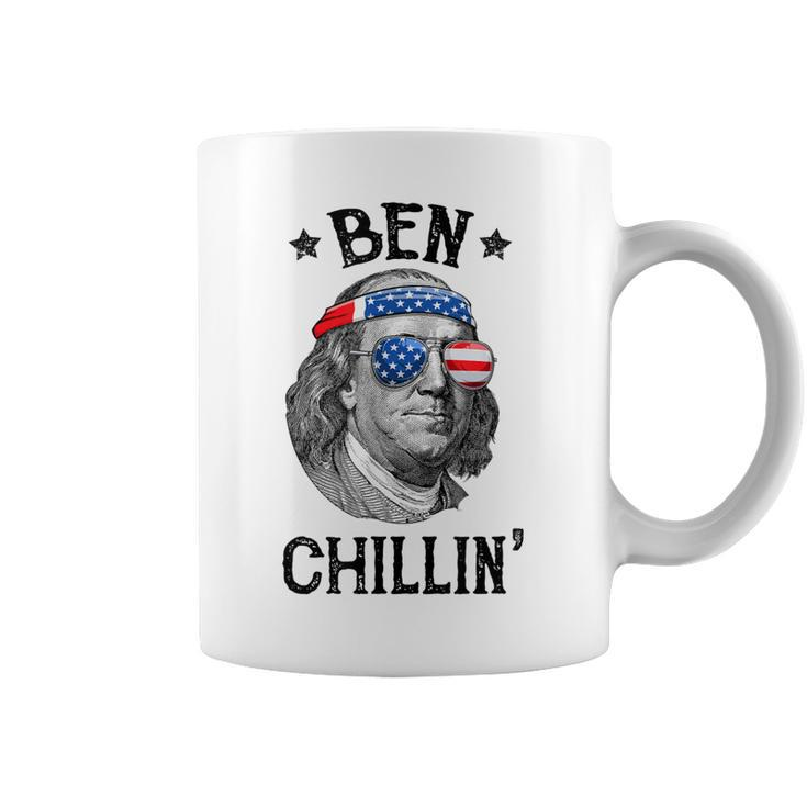 Ben Chillin 4Th Of July Ben Franklin Usa Independence Flag Coffee Mug