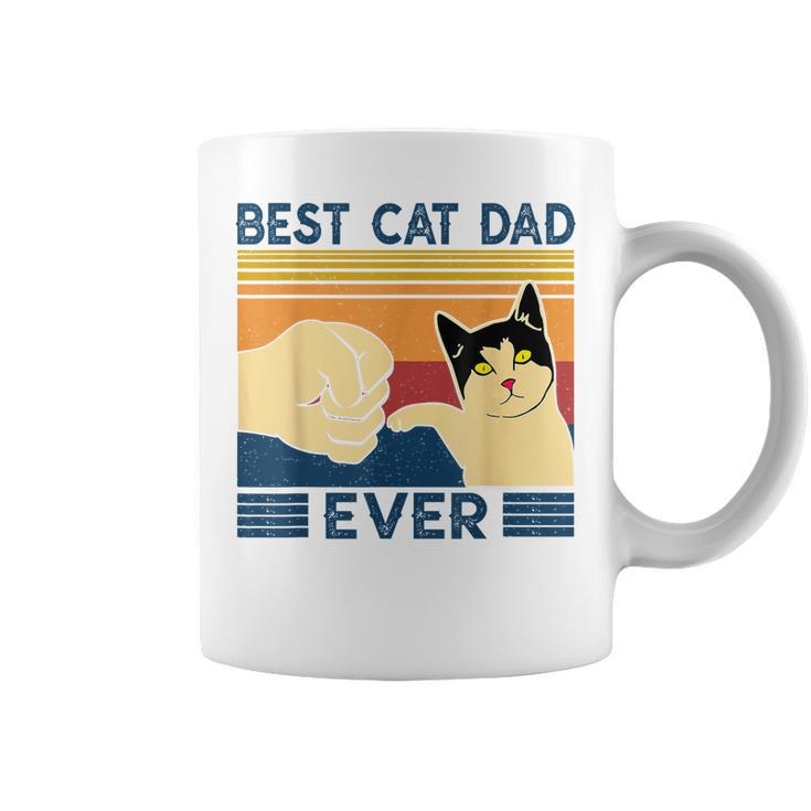 Best Cat Dad Ever  Retro Vintage Cat Daddy Father Day Coffee Mug