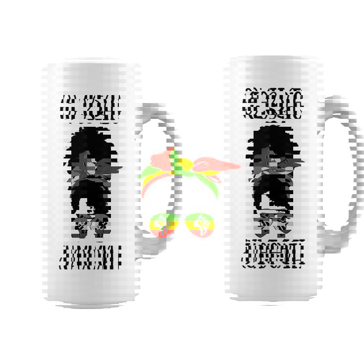 Black Messy Bun Junenth Celebrate Coffee Mug