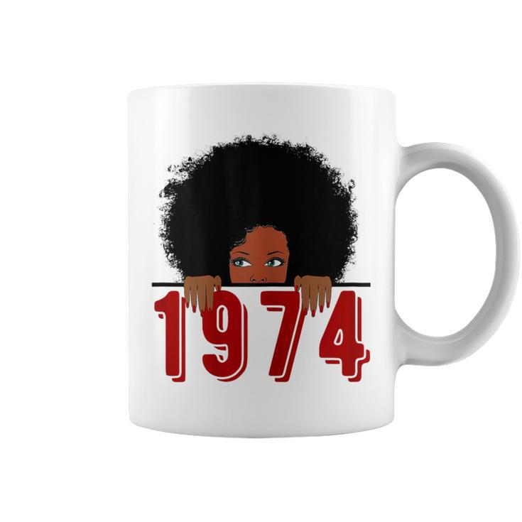 Black Queen Born In 1974 46Th Yrs Old Awesome Birthday Coffee Mug
