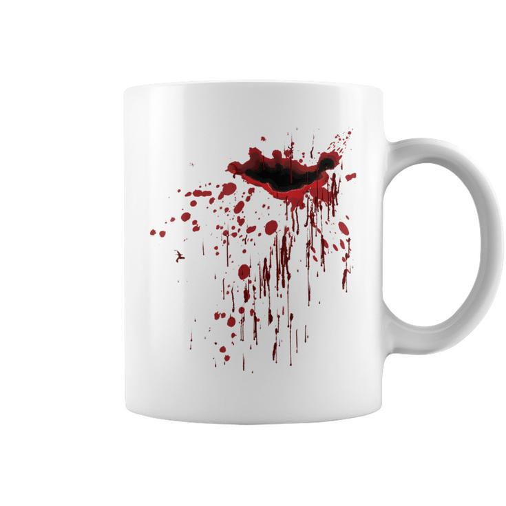 Bleeding Flesh Wound Red Blood Splatters Bloody Open Wound Bloody Coffee Mug