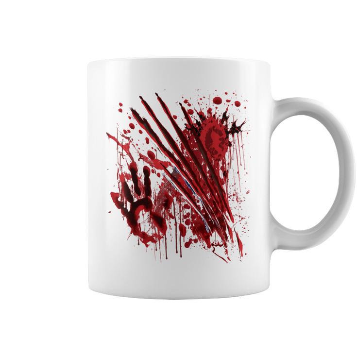 Blood Splatter Bloody Handprint Red Hand Zombie Outbreak Coffee Mug