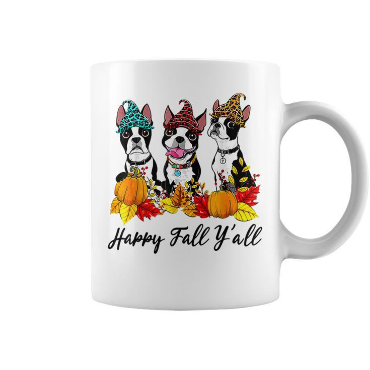 Boston Terrier Paw Lover Fall Y'all Halloween Halloween Coffee Mug
