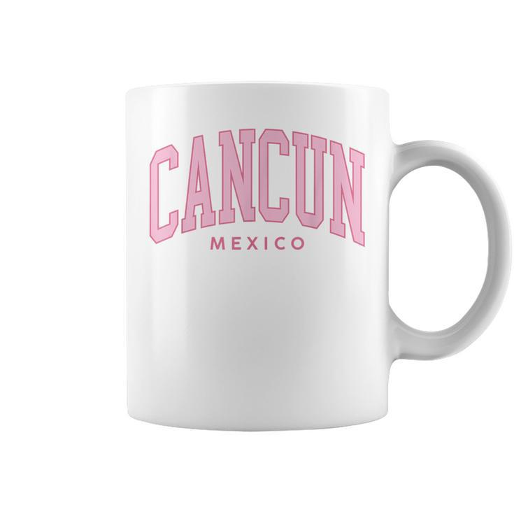 Cancun Mexico Cruise Retro Pink Preppy Throwback Coffee Mug