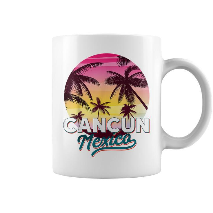 Cancun Mexico Palm Tree Beach Summer Vacation Sunset  Coffee Mug