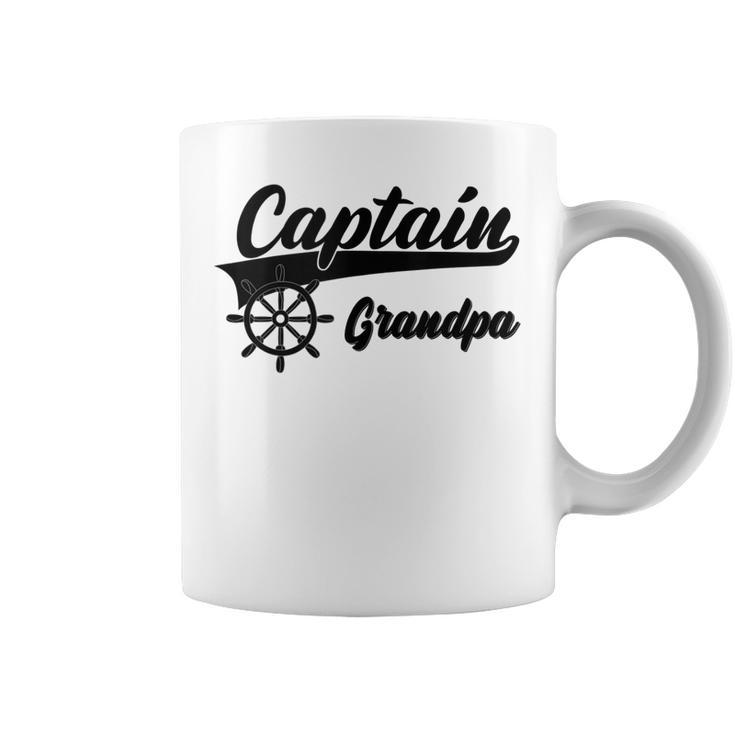 Captain Grandpa Boating Anchors & Wheel | Boat Captain  Coffee Mug