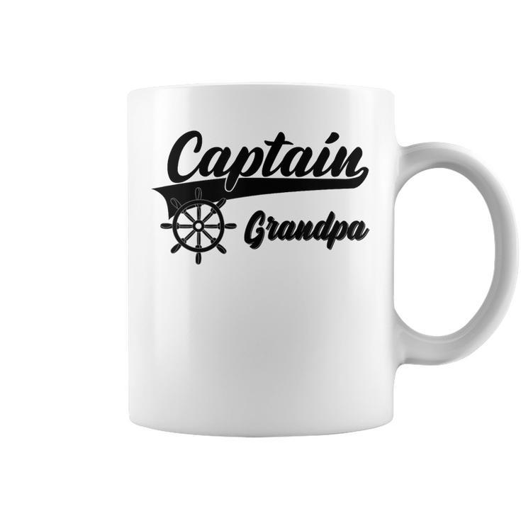 Captain Grandpa Boating Anchors & Wheel | Boat Captain  Coffee Mug