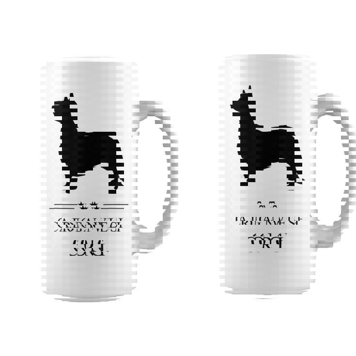 Cardigan Welsh Corgi Black Silhouette Coffee Mug
