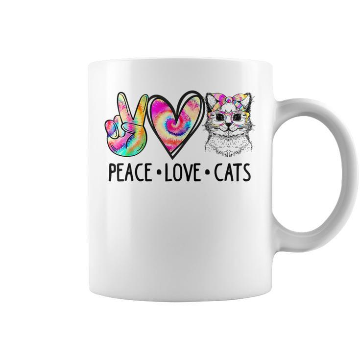 Cat Rescue Adopt A Cat Cat Mom Tie Dye Peace Love Cat Gifts For Mom Funny Gifts Coffee Mug
