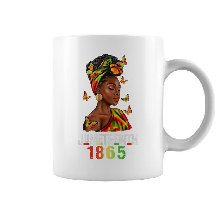 Celebrate Junenth 1865 Beautiful Black Women Butterfly  Coffee Mug