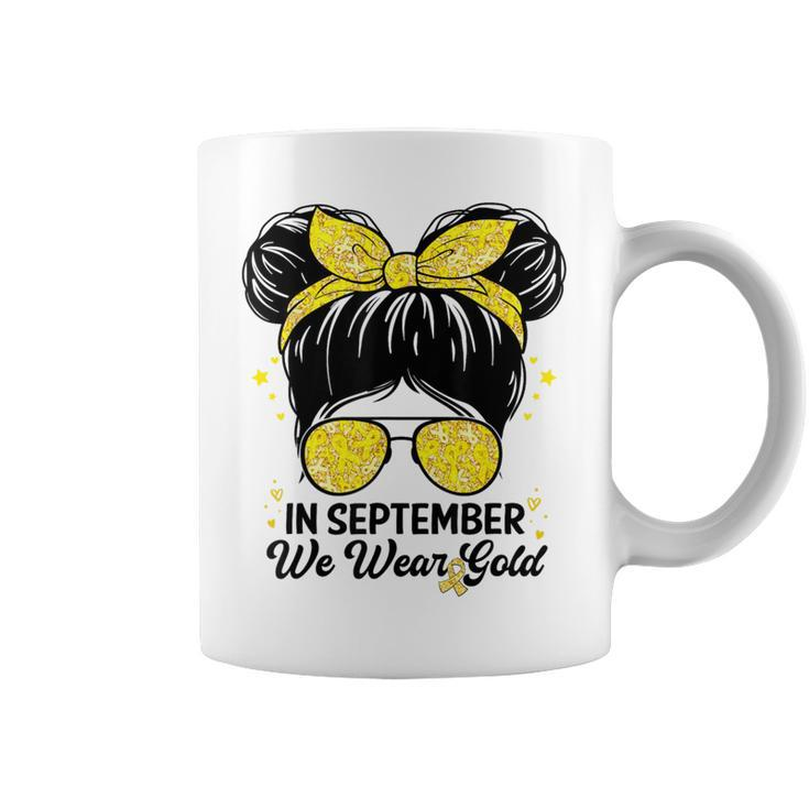 Childhood Cancer Awareness In September We Wear Gold Cute Coffee Mug