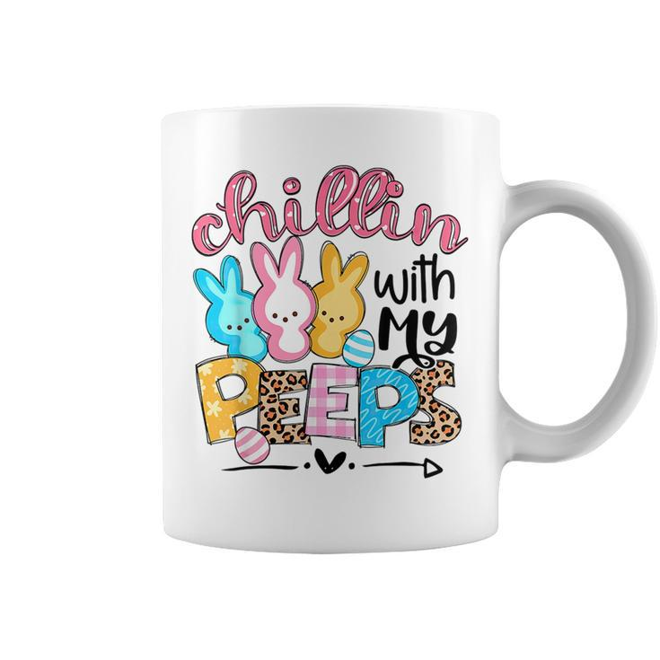 Chillin With My Peeps   Funny Bunny Easter Day Love Coffee Mug