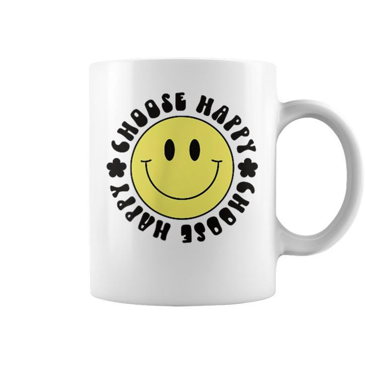 Choose Happy 70S Yellow Smile Face Cute Smiling Face Coffee Mug