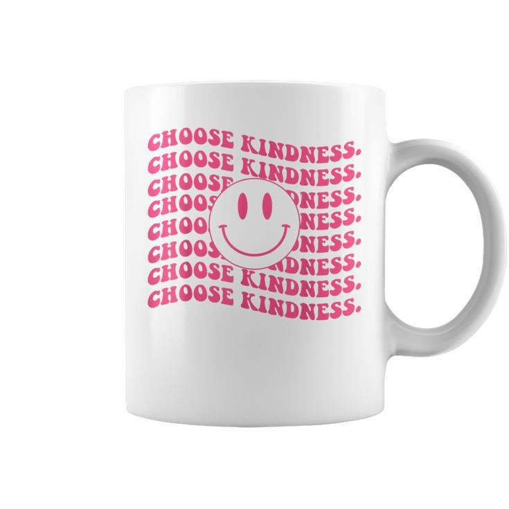 Choose Kindness Pink Smile Face Preppy Aesthetic Trendy  Coffee Mug