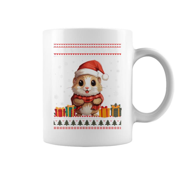 Christmas Hamster Santa Hat Ugly Christmas Sweater Coffee Mug