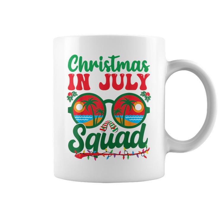 Christmas In July Squad Retro Sunglass Palm Tree Summer Xmas  Coffee Mug