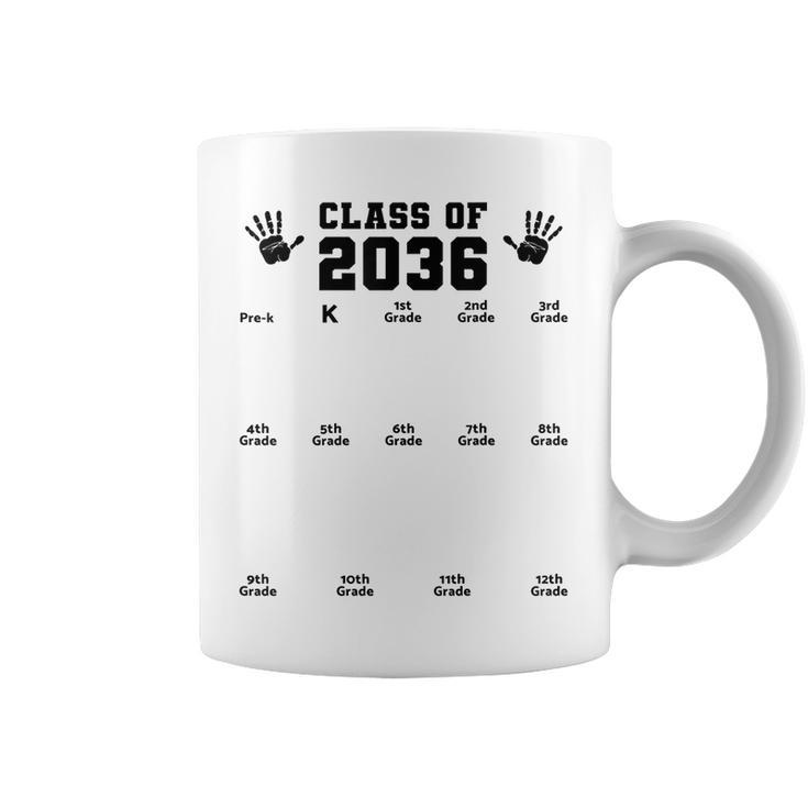 Class Of 2036 Handprint Grow With Me Pre-K Graduation Coffee Mug