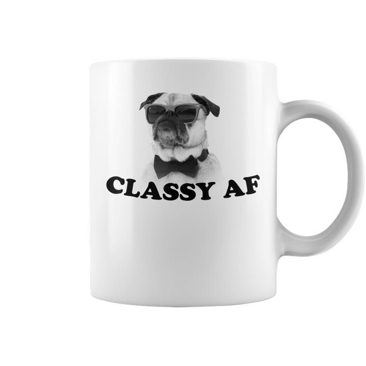 Classy Af Funny Sunglasses Bowtie Pug Graphic Gifts For Pug Lovers Funny Gifts Coffee Mug