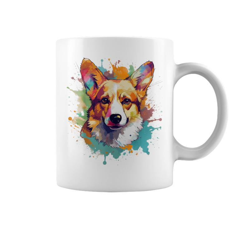 Corgi Mom Dog Lover Colorful Artistic Corgi Owner Coffee Mug