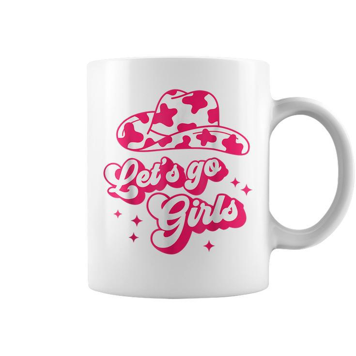 Cowboy Hat Boots Lets Go Girls Cowgirls Pink Groovy  Coffee Mug