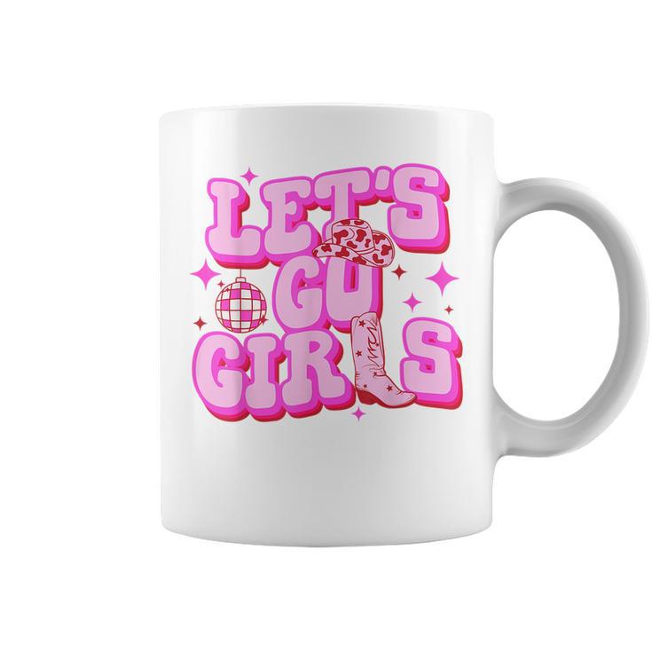 Cowboy Hat Boots Let's Go Girls Western Pink Cowgirls Coffee Mug