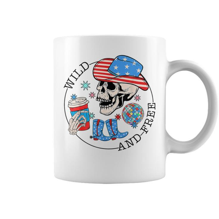 Cowboy Skeleton 4Th Of July American Flag   Coffee Mug