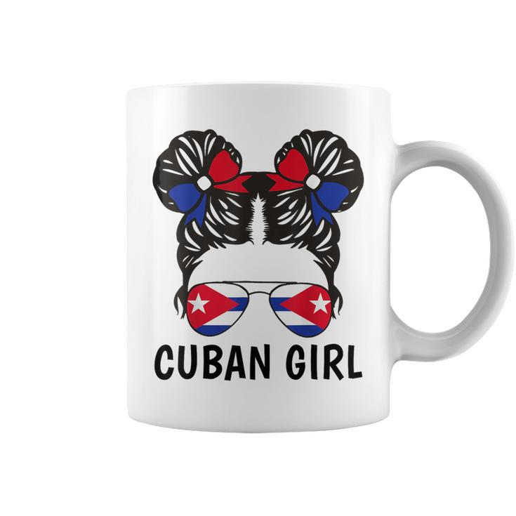 Cuban Girl Messy Hair Cuba Flag Cubanita Youth Coffee Mug
