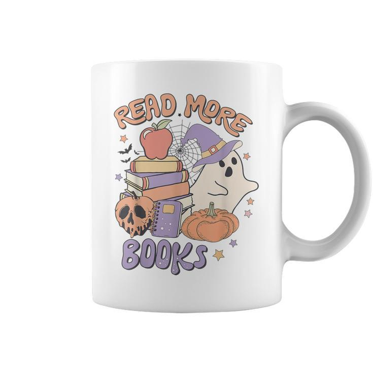 Cute Booooks Ghost Read More Books Teacher Halloween Coffee Mug