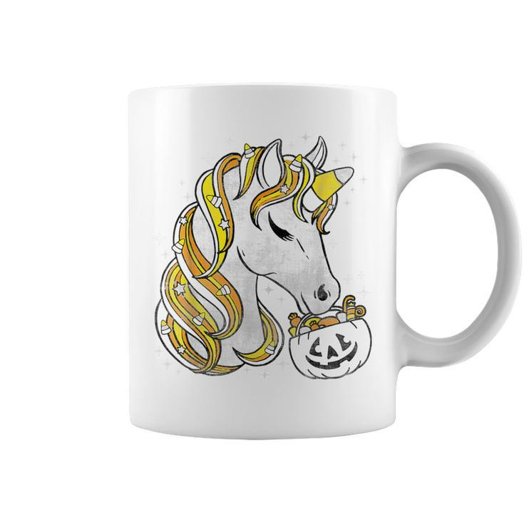 Cute Candy Corn Unicorn Halloween Top Coffee Mug