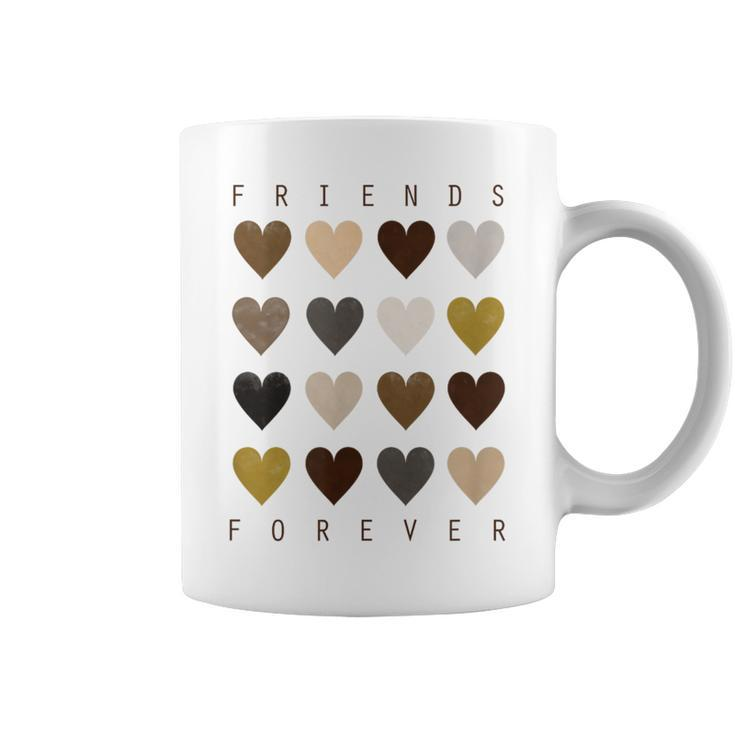 Cute Friends Forever Watercolor Patterned Hearts Friendship  Coffee Mug