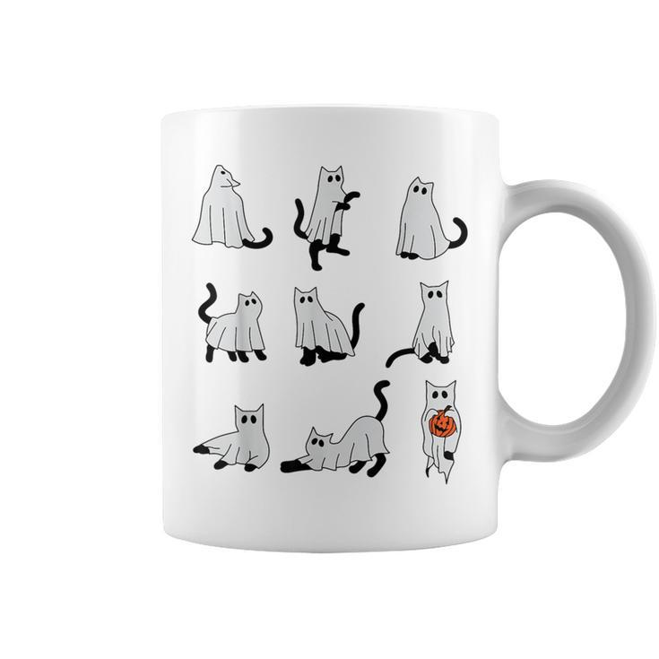 Cute Ghost Cat Halloween Outfit Costumes Coffee Mug
