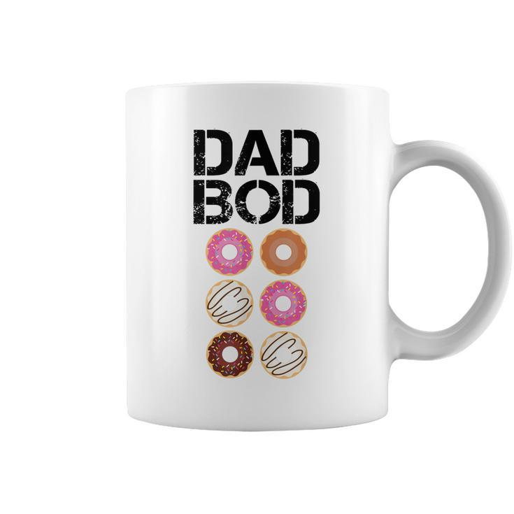 Dad Bod  Funny Donut Six Pack Daddy Gym Gift Fathers  Gift For Mens Coffee Mug