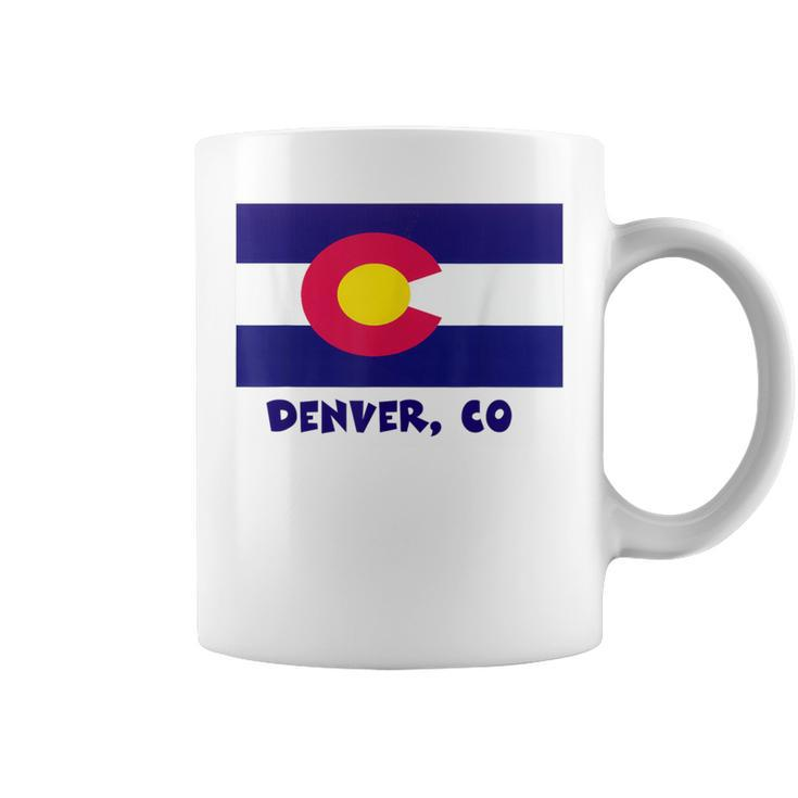 Denver Colorado Usa Flag Souvenir Coffee Mug