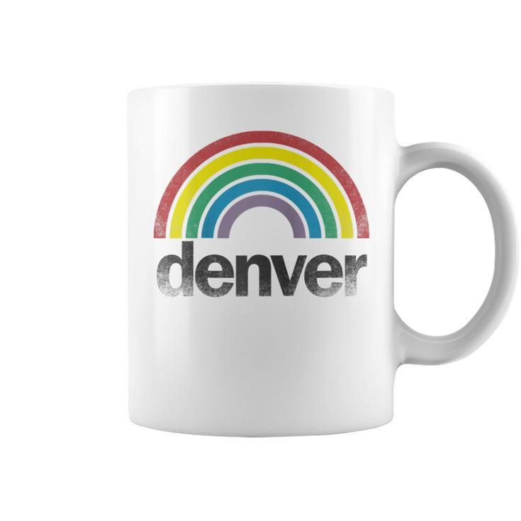 Denver Rainbow 70S 80S Style Retro Gay Pride Men Women  Coffee Mug