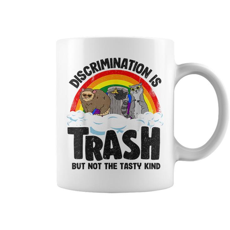 Discrimination Is Trash Gay Pride Raccoon Opossum Ally Lgbt  Coffee Mug