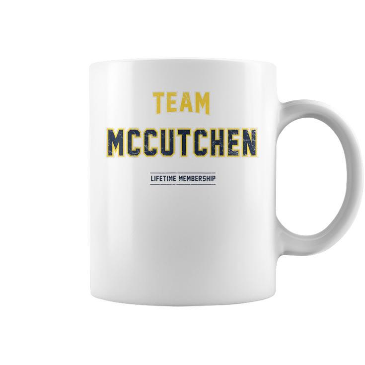 Distressed Team Mccutchen Proud Family Surname Last Name Coffee Mug